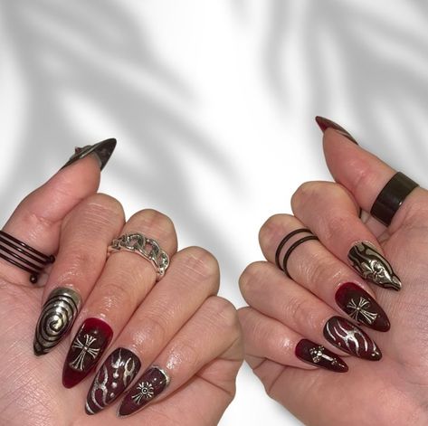 Nana Osaki Nails, Nana Inspired Nails, Nana Nails, Nana Osaki, Hippie Nails, Y2k Nails, Really Cute Nails, Fire Nails, Nails Inspo