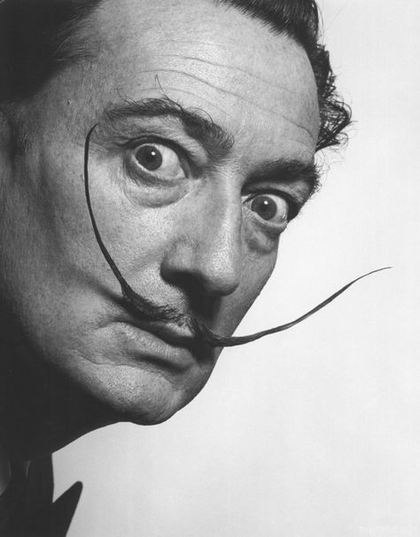 Being great artist and a little weird (or eccentric, if you are a great artist) usually go hand in hand. It was said that Dalí wore mustaches because he was inspired by dictators who wore them. Dalí was a colorful and imposing presence in his ever-present long cape, walking stick, haughty expression, and upturned waxed mustache, famous for having said that “every morning upon awakening, I experience a supreme pleasure: that of being Salvador Dalí.” Famous Mustaches, Yousuf Karsh, Philippe Halsman, Celebrity Icons, Dali Art, Andermatt, Famous Portraits, Richard Avedon, 인물 드로잉