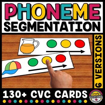 If you are looking for fun phonemic awareness activities for your little ones, you have come to the right place. This resource includes136 phoneme segmentation cards (cvc words) which come in 6 versions. Children have to tap each dot as they say each sound in the word. Otherwise, they could use ma... Phoneme Segmentation Activities First Grade, Sound Segmentation Activities, Kindergarten Blending, Sound Segmentation, Phoneme Segmentation Activities, Kinder Literacy Centers, Segmenting Activities, Literacy Groups, Phoneme Segmentation