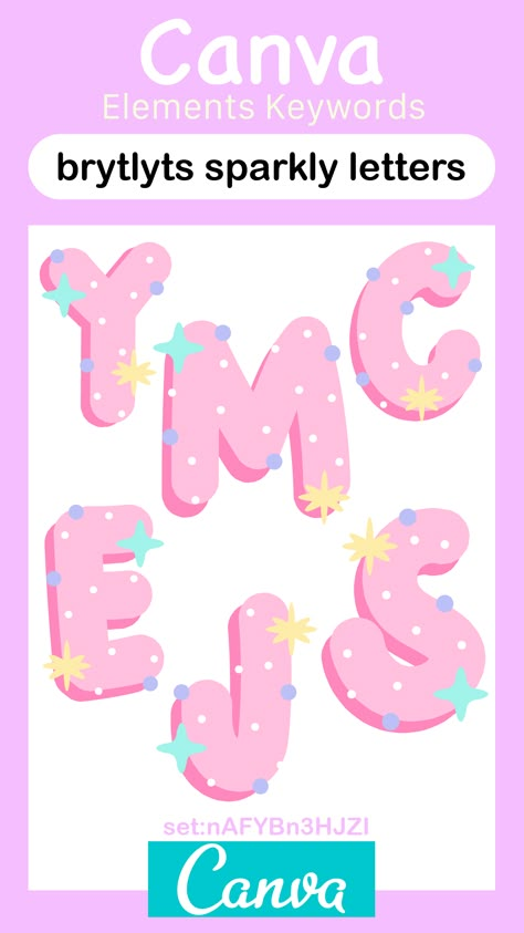 Canva Graphic Design Elements | Canva Keywords | PASTEL Pink Sparkly Letters Font | Art by Brytlyts Preppy Canva Elements, Bubble Canva Fonts, Pastel Canva Elements, Canva Pink Elements, Canva Elements Keyword School, Canva Letter Elements Keyword, Coquette Canva Element, Canva Keywords Font, Canva Letter Element