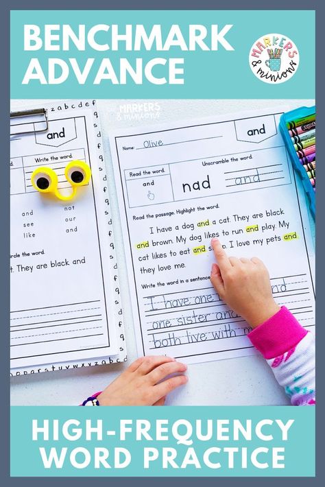 Benchmark Advance First Grade, Spelling Centers, Benchmark Advance, Teacher Checklist, Sight Word Spelling, Teaching Reading Comprehension, First Grade Sight Words, Reading Unit, Ten Unit