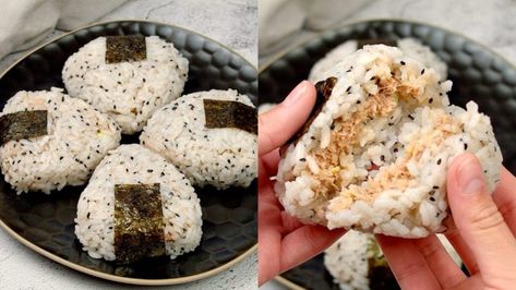 Onigiri Tuna, Spicy Tuna Onigiri, Salmon Onigiri, Tuna Onigiri, Japanese Rice Balls, Nori Seaweed, Spicy Tuna, Japanese Rice, Rice Balls