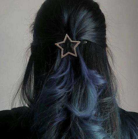 Vega Twins, Monster Ultra, Midnight Blue Hair, Blue Hair Aesthetic, Space Hair, Dark Blue Hair, Academia Outfits, Princess Jewelry, Kawaii Hairstyles