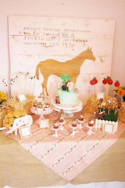 And Everything Sweet: Cute art piece for girls wall. Girl Horse Birthday Party, Horse Theme Birthday Party, Lisa Birthday, Horse Themed Party, 4de Verjaardag, Horse Birthday Parties, Birthday 5, Cowgirl Birthday Party, Horses Theme