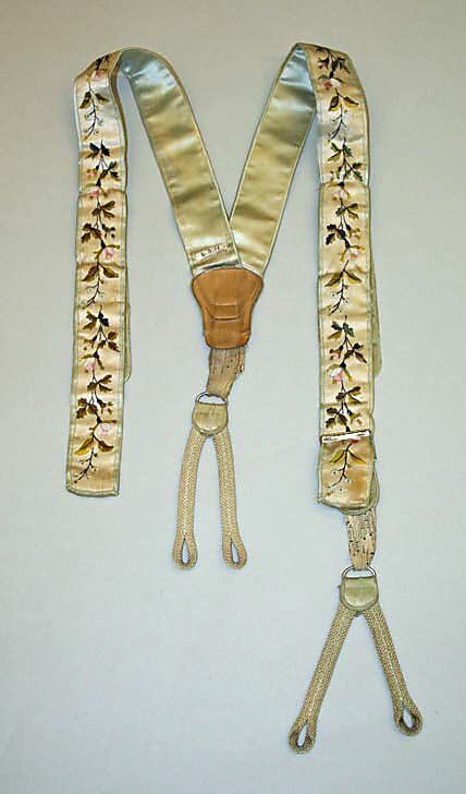 Suspenders  Date: 1890s Culture: American Medium: silk 1800s Clothes, Regency Men, 19th Century Men, 1850s Fashion, Historical Costuming, Braces Suspenders, Regency Fashion, Historic Clothing, History Fashion