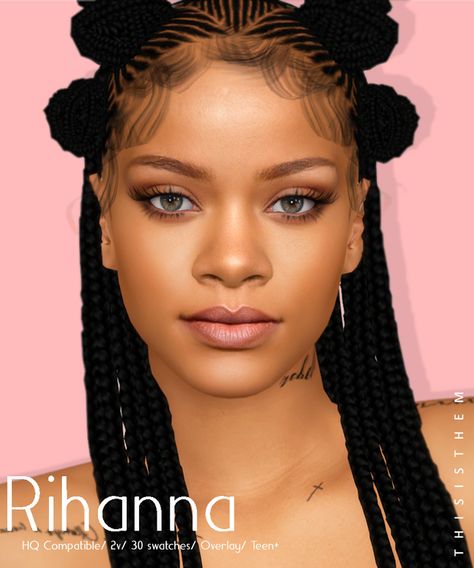 Rihanna Skin & Sim | Patreon Sims 4 Cc Celebrity Skin, Sims 4 Cc Rihanna, Sims 4 Rihanna, Sims 4 Celebrities, The Sims 4 Lots, Sims 4 Cas Mods, The Sims 4 Skin, Cc Mods, Sims 4 Download