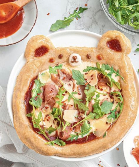 Pizza Bear, Bear Pizza, Pizza Variety, Cute Bakery, Cute Pizza, Let's Pretend, Sweet Snacks Recipes, Gave Up, Pizza Recipes