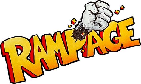 Logo for the Rampage arcade video games Rampage Game, Arcade Video Games, The Rampage, Games Box, Box Art, Game Art, Video Game, Video Games, Universe