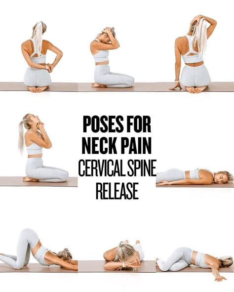 Yoga Stretches For Neck And Shoulders, Yoga Poses For Neck And Shoulder Pain, Yoga Neck And Shoulders, Head And Neck Stretches, Cervical Neck Stretches, Yoga For Cervical Neck Pain, Yoga Poses For Neck Pain, Yoga Neck Stretches, Back And Neck Stretches For Pain