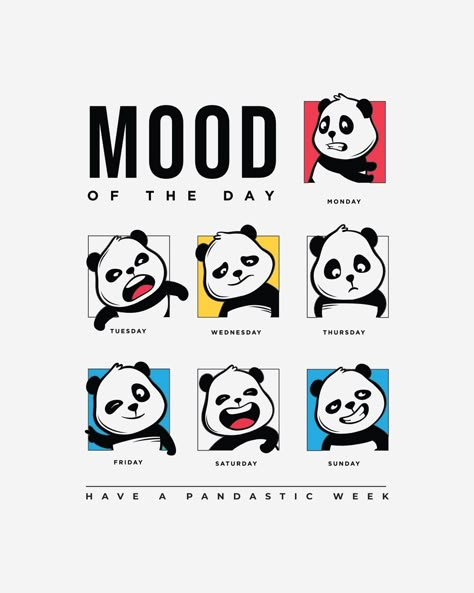 Panda Tshirt Design Ideas, Panda T Shirt Design, Panda Graphic, Tshirt Artwork, Typography Shirt Design, T Shirt Logo Design, Cool Shirt Designs, Mood Of The Day, Shirt Logo Design