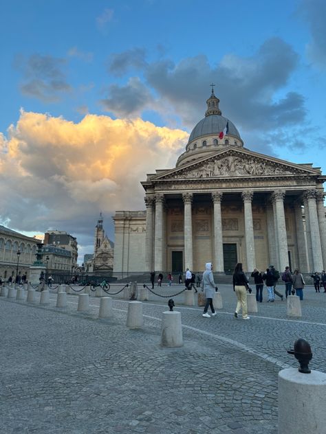 #paris #clouds #pantheon #evening #walking The Pantheon Paris, Pantheon Paris Aesthetic, Paris Pantheon, Paris White Aesthetic, The Pantheon, Pantheon Rome, Pantheon Paris, Paris Photo Ideas, Paris Rooftops