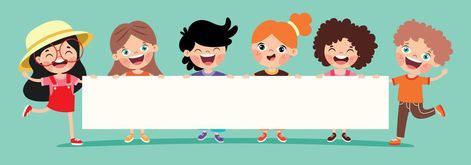 Cartoon Kids With Blank Banner Cartoon Banner Youtube, Youtube Banner Cartoon, Cartoon Youtube Banner, Youtube Banner Photo, Youtube Banner Image, Cartoon Thumbnail, Teacher Cartoon, Blank Banner, Youtube Banner Backgrounds