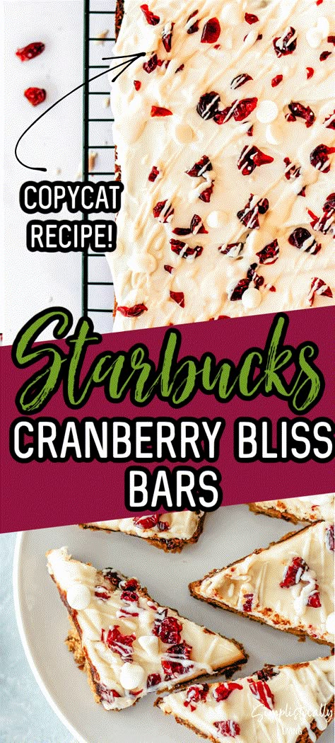 Starbucks Cranberry Bliss Bars Cool Lime Refresher Recipe, Starbucks Cranberry Bliss Bars, Starbucks Cranberry Bliss, Cranberry Bliss Bars Recipe, Bars At Home, Cranberry Bliss Bars Starbucks, Bliss Bars, Cranberry Bliss, Bliss Bar