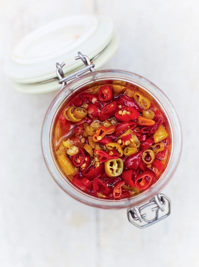 4 ways to use up fresh chillies | Features | Jamie Oliver Fresh Chili Recipe, Pickle Juice Recipe, Chilli Chutney Recipes, Pickled Things, Chili Oil Recipe, Homemade Chilli, Homemade Sauce Recipes, Dried Chillies, Chilli Recipes