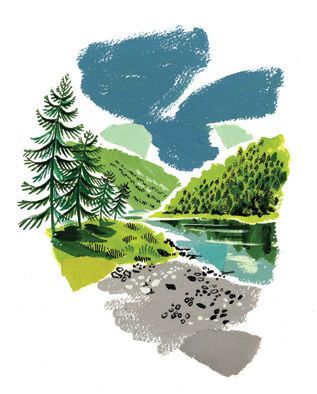 Sarah McMenemy Sarah Mcmenemy, Abstract Illustration, Landscape Illustration, Nature Illustration, Go Camping, A Drawing, In The Mountains, Illustrations Posters, Landscape Art