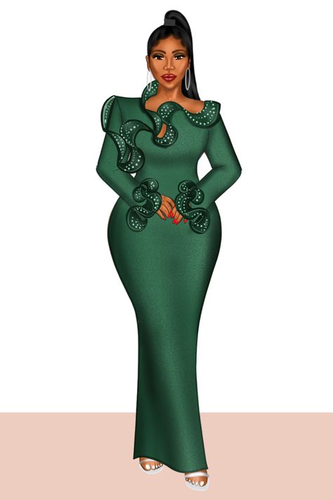 Emerald green dress design…#fashion #fashionable #fashiontrend #dressupgame #dressing #fyp Green African Dress, Green Dress Design, Gowns Designs, African Wears, Dinner Dresses, Official Dresses, Robes Glamour, Emerald Green Dress, Classy Gowns