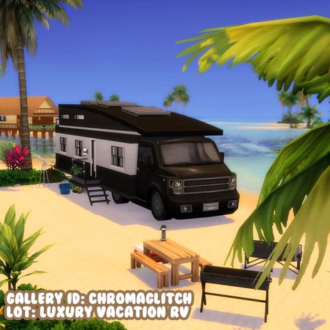 ☀ LUXURY VACATION RV ☀ I think I'm ready for summer lol, here's a luxury vacation rental in the shape of an RV. ________ Tags: #ts4build #sims4builds #thesims4builds #sims4 #sims4machinima #sims4rp #TheSims4 #gaming The Sims4, Car Camping, The Sims 4, Luxury Vacation, The Sims, Sims 4, Rv, Vacation Rental, Gaming