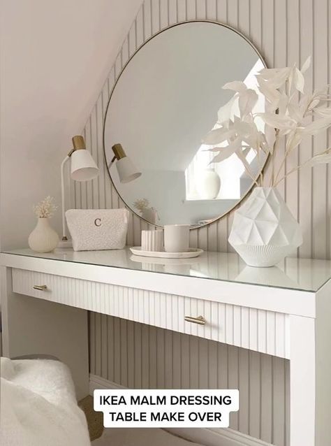 Dressing Table Hacks, Girls Dressing Room, Ikea Dressing Table, Dressing Table Ideas, Ikea Malm Dressing Table, Modern Dressing Table Designs, Malm Dressing Table, Dressing Table Modern, Girls Dressing Table