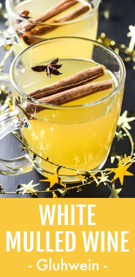 German Gluhwein Recipe, German Mulled Wine Recipe, Gluhwein Recipe, Hot Christmas Drinks, White Wine Drink, Mulled White Wine, White Wine Recipes, Mulled Wine Recipe, Hot Christmas