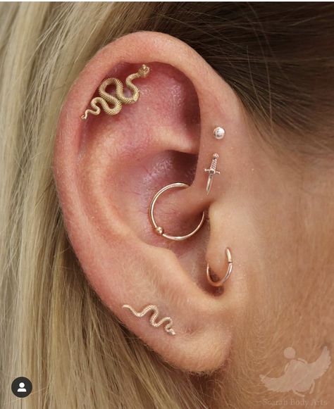 Ear Styling, Earrings Piercings, Forward Helix Earrings, Piercing Inspo, Dainty Gold Earrings, Forward Helix Piercing, Ear Style, Forward Helix, Piercing Ideas