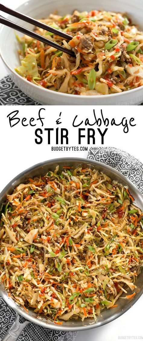 Beef And Cabbage Stir Fry, Cabbage Stir Fry, Beef And Cabbage, Diner Recept, Resep Diet, Think Food, Cabbage Recipes, Easy Beef, Stir Fry Recipes