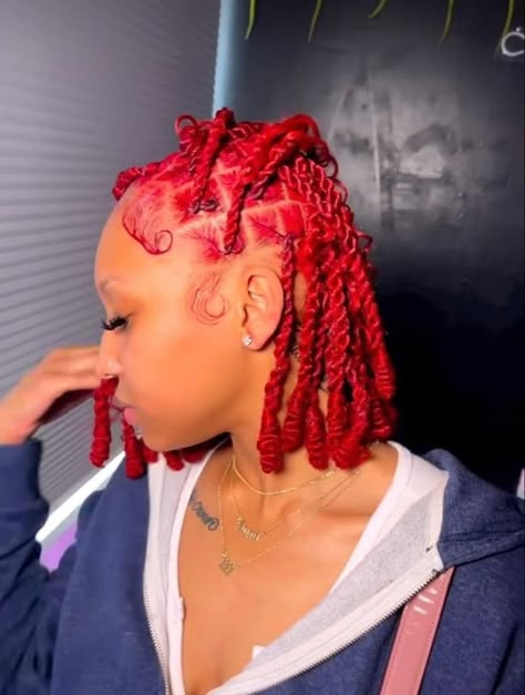 Colors Locs, Two Tone Locs, Color Locs, Styles Locs, Red Dreadlocks, Colored Locs, Short Dreadlocks Styles, Loc Hairstyles, Peekaboo Hair