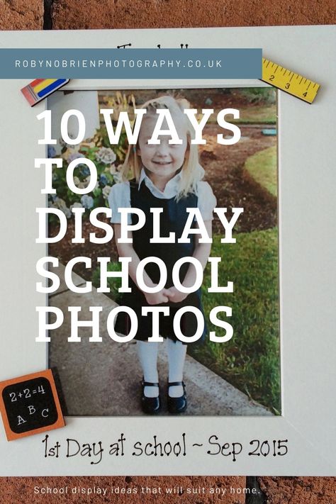 Taking those back to school photos is one thing but how do you display them? Get some of my favourite ideas on how to show off those milestone photos around your home School Picture Decor Photo Displays, What To Do With School Photos, School Photos Display Ideas, Yearly School Photo Display, How To Display School Pictures On Wall, Displaying School Pictures On Wall, School Picture Frame Ideas, What To Do With School Pictures, Display School Pictures On Wall