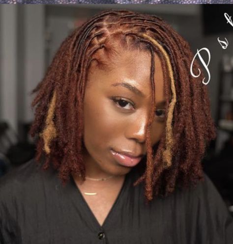 Dyed Dreadlocks Women, Cute Loc Color Ideas, Coloring My Locs, Loc Hair Colors Black Women, Dreadlocks Hair Color Ideas, Microlocs Color Ideas Black Women, Microlocs Hair Color, Hair Color For Locs Dreadlocks, Color For Locs