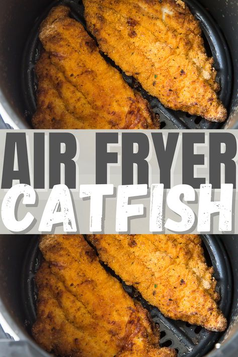 Make the crispiest fried catfish with a cornmeal crust in the air fryer! Skip the hot oil and make this Southern fish dish with buttermilk, hot sauce, and a little Cajun seasoning. Air Fryer Catfish, Fried Catfish Recipes, Grilled Catfish, Cornmeal Crust, Air Fried Fish, Air Fryer Fish Recipes, Catfish Recipes, Air Fryer Fish, Air Fryer Cooking Times