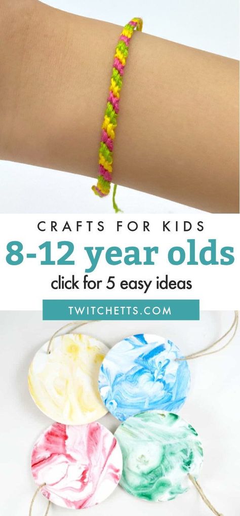 These tween crafts are perfect for those 8-12 year olds who are looking for projects that are a little more challenging. These craft ideas bring the wow factor and have step-by-step instructions for your kids to use. #tween #craftsforkids #twitchetts Preteen Crafts Easy, Easy Mini Crafts, 4 H Craft Ideas For Kids, Crafts For Kids Age 8-12, Crafts For 11 Year Girl, Crafts For 10 Yrs Old, Crafts For 9-12, Fun Crafts For Older Kids, Summer Crafts For Kids 8-10