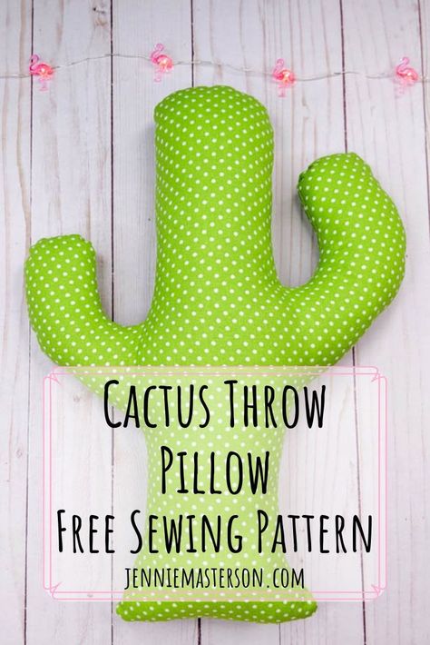 Make A Cactus, Cactus Throw Pillows, Succulent Pillow, Pillow Sewing, Projek Menjahit, Cactus Pillow, Crafts Sewing Projects, Cute Cactus, Free Sewing Pattern