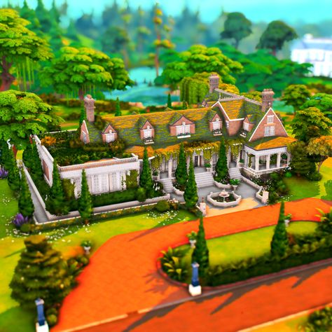 Willow Creek Manor 🌳⁣ ⁣ A real to sims build built in Willow Creek⁣ (Inspo found on Pinterest)⁣ ⁣ Up on my gallery! (unfurnished)⁣ ID: Gardenova⁣ ⁣ ⁣ ⁣ ⁣ ⁣ ⁣ ⁣ ⁣ ⁣ ⁣ 🏷️⁣ #thesims #sims4 #thesims4 #sims #showusyourbuilds #simsnocc #simsbuilds⁣ Ts4 Willow Creek, Willow Creek Sims 4 Map Ideas, Willow Creek Sims 4 House, Sims Apartment, Sims Gallery, Sims4 Lookbook, Sims 4 Houses Layout, Sims Inspiration, Minecraft Structures