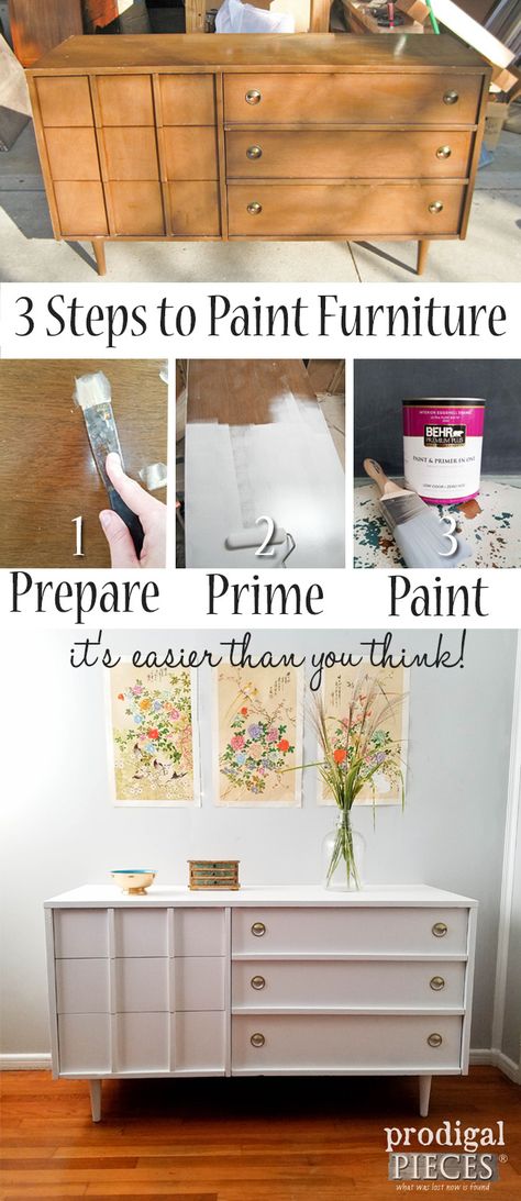 3 Steps to Paint Furniture by Prodigal Pieces | prodigalpieces.com Wooden Furniture Ideas, Antiquing Furniture Diy, Cheap Living Room Furniture, Painting Wooden Furniture, Painting Wood Furniture, Wooden Dresser, Paint Wood, Learn How To Paint, Painting Furniture