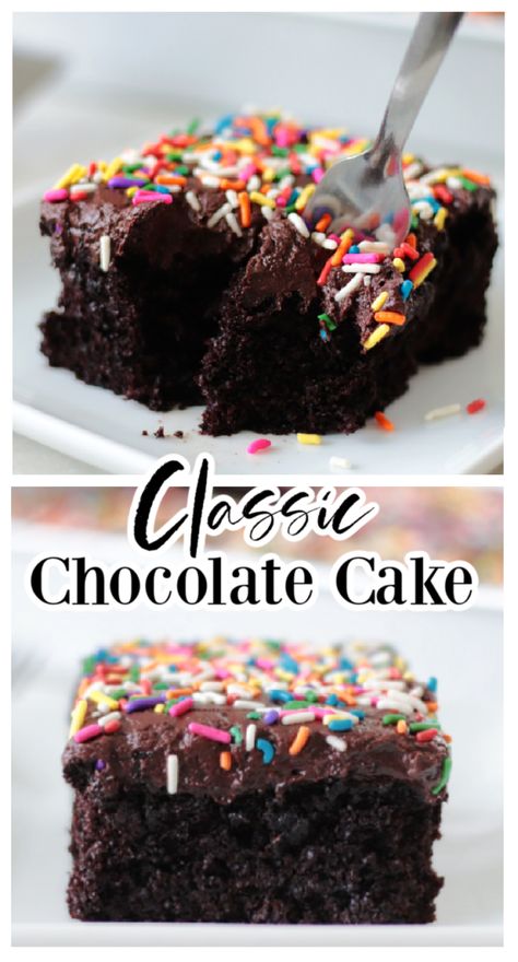 Chocolate Cake Moist, Chocolate Cake With Chocolate Frosting, Classic Chocolate Cake Recipe, Creamy Chocolate Frosting, Classic Chocolate Cake, Super Moist Chocolate Cake, Cake With Chocolate Frosting, Cocoa Cake, Dinner Desserts