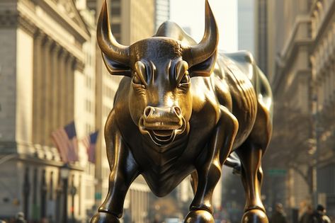 Photo bull wall street bull | Premium Photo #Freepik #photo Wallstreet Bull, Wall Street Bull, Wall Street, Premium Photo, Graphic Resources, Wall