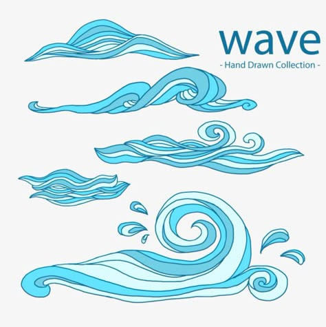 Waves Sketch, Waves Illustration, Wave Drawing, Hair Stenciling, Waves Vector, Wave Illustration, Awesome Drawing, Hawaiian Art, Drawing Water