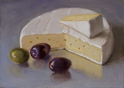 Cheese Olives Cheese And Olives, Spanish Cheese, Still Life Landscape, Contemporary Still Life, Cheese Art, Painting A Day, Wine Painting, Food Painting, Still Life Drawing