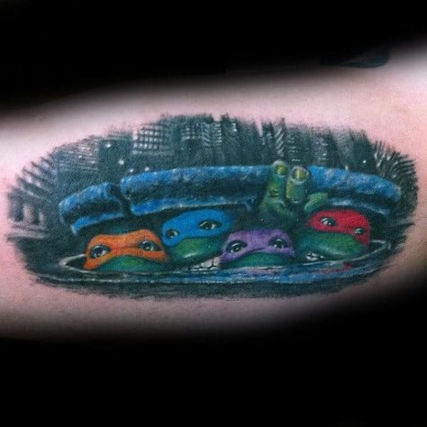 100 Teenage Mutant Ninja Turtles (TMNT) Tattoo Designs with Ideas and Meanings 26 Ninja Turtles Tattoo, Tattoos Small Simple, Tmnt Tattoo, Ninja Turtle Tattoos, Unique Tattoos Black Women, Turtle Tattoos, Turtle Tattoo Designs, Tattoos Black, Upper Arm Tattoos