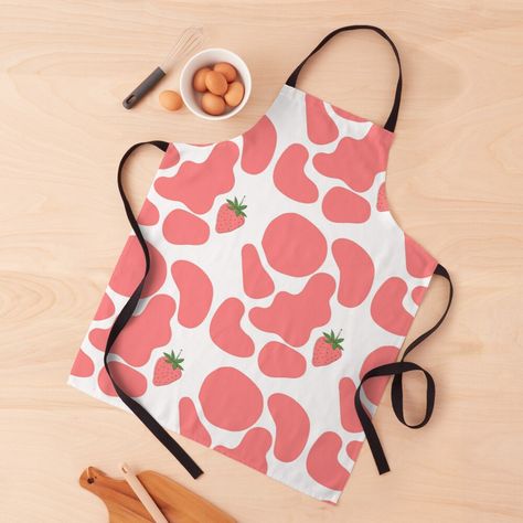 Strawberry Animals, Cowgirl Coffee, Colourful Aesthetic, Strawberry Cow, Colorful Aesthetic, Strawberry Milk, Birthday List, Cow Pattern, Aprons For Sale