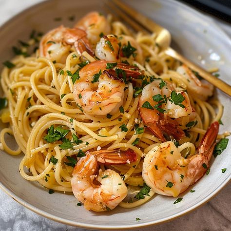 Elevate your dinner with our irresistible shrimp scampi with pasta recipe! served over perfectly cooked pasta. Shrimp Scampi With Pasta, Easy Shrimp Pasta, Scampi Sauce, Shrimp Scampi Pasta, Scampi Pasta, Cooked Pasta, Shrimp Dinner, Shrimp Scampi, Quick Weeknight Dinners