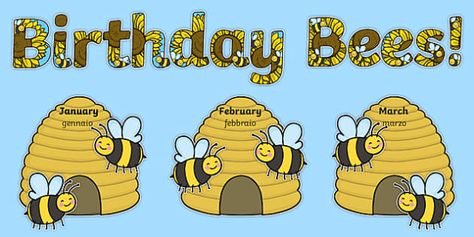 Eyfs Displays, Birthday Chart Classroom, Motor Skills Preschool, Birthday Board Classroom, School Display, Bee Themed Classroom, School Organisation, Bee Classroom, Birthday Bulletin