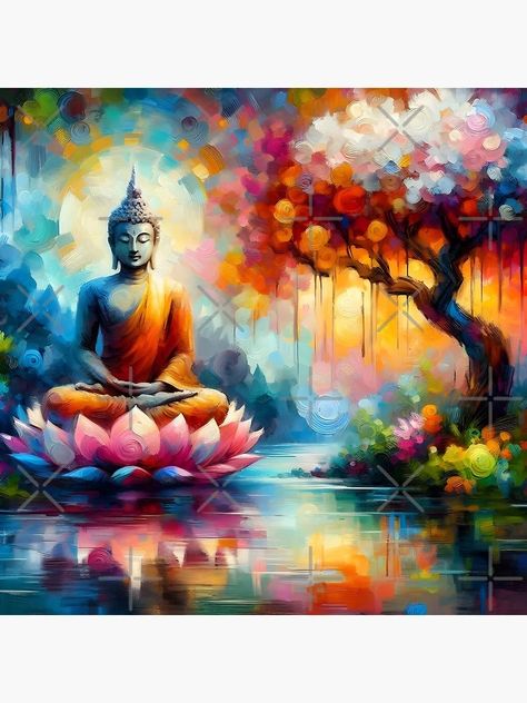 "Colorful Large Brush Strokes Buddha Painting" Canvas Print for Sale by Dev-Ang | Redbubble Buddha Wall Painting, Buddha Painting Canvas, Buddha Wall Art, Buddha Painting, Painting Poster, Painting Canvas, Featured Art, Modern Artwork, Brush Strokes