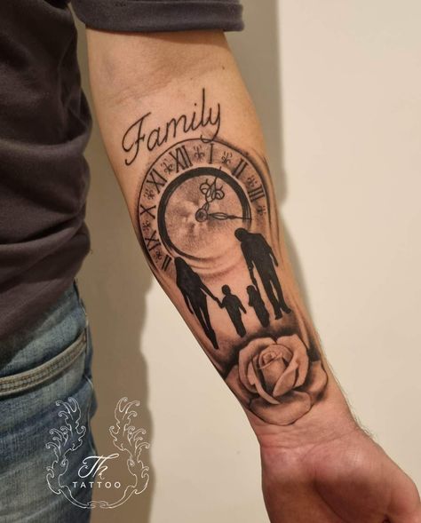 #tatuaj #familie
#tatuajceas #tatuajtrandafir #tattoofamily #tatuajebucuresti #tattoobucharest #tattooarm #familyinked #clocktattoo #rosetattoo #blackandgreytattoos Tatoos Family Ideas Parents, Family Is Everything Tattoo, Candy Skull Tattoo For Men, Tattoos Representing Family, Family Sleeve Tattoo, Tattoos For Siblings, Matching Tattoos For Siblings, Candy Skull Tattoo, Family First Tattoo