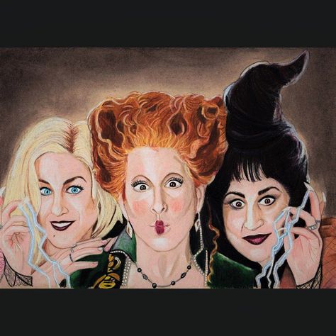 Hocus Pocus Drawing Ideas, Hocus Pocus Drawing, Pencil Background, Hocus Pocus Characters, Hermanas Sanderson, Hocus Pocus Witches, Halloween Wallpaper Backgrounds, Halloween Wallpaper Cute, Drawing Ideas Easy