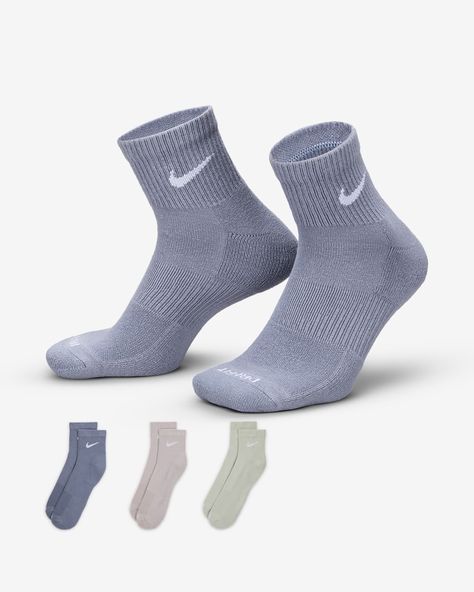 Nike Everyday Plus Cushioned Training Ankle Socks (3 Pairs). Nike.com Adidas Socks, Nike Just Do It, Ankle Socks, Just Do It, Do It, Stockings, Socks, Adidas, Train