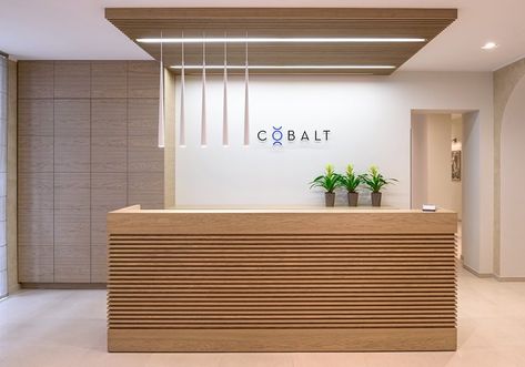 Larger lawyers office in the Baltics- COBALT , 2016 - Lolita Freidmane Lawyer Office Interior, Office Reception Seating, Wooden Reception Desk, Lawyers Office, Office Reception Design, Office Reception Furniture, Lawyer Office, Dental Office Design Interiors, Reception Desk Office