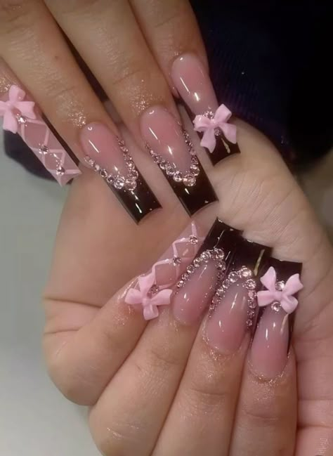 Girly Acrylic, Nagel Tips, Girly Acrylic Nails, Cute Acrylic Nail Designs, Hello Kitty Nails, Really Cute Nails, Acrylic Nails Coffin Pink, Unique Acrylic Nails, Nail Sets