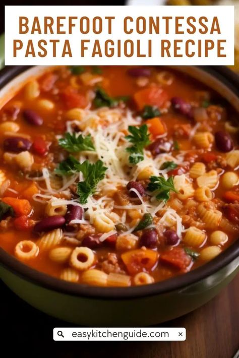 Pasta Fagioli Ina Garten, Ina Garten Pasta Fagioli, Pasta Figole Soup, Fasolatha Soup, Pasta Fagiole, Pasta Fagoli, Wet Burrito, Burrito Recipes, Pasta Fagioli Recipe