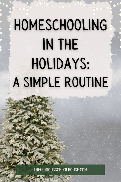 Homeschooling can change as the seasons change! Here is a peek at our holiday homeschool routine. Homeschooling encouragement | homeschool inspiration | homeschool ideas | christmas school | homeschooling in december | christmas unit study | read aloud family | charlotte mason homeschool | wild + free homeschool Homeschool Room Christmas Decor, Homeschool Christmas Ideas, Schoolhouse Christmas, Homeschool Christmas Party, Homeschool Christmas Ornaments, Homeschool Must Haves, Christmas Homeschool, Christmas Homeschool Unit Studies, Christian Christmas Homeschool