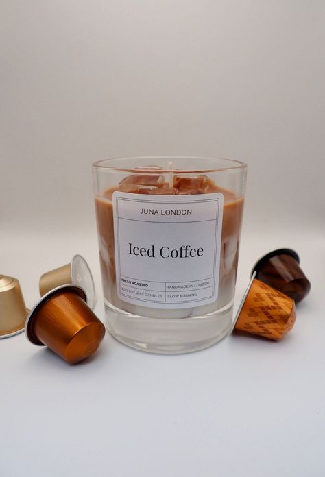 ICED COFFEE CANDLE Made With Eco Soy Wax And Jelly Wax Iced Cubes And Coffee Scented Perfect Gift For Him And Her by JUNALtd on Etsy Iced Coffee Candle, Perfect Iced Coffee, Soya Wax, Coffee Candle, Aesthetic Candles, Cozy Ambiance, Perfect Gift For Him, Paraffin Wax, Ice Cubes